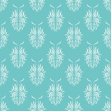 Soyut öğeler üzerinde turkuaz arka plan deseni.