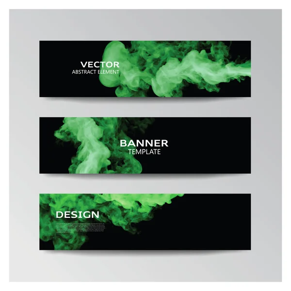 Modèle de bannière aux formes fumées abstraites — Image vectorielle