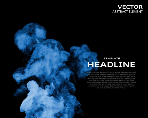 Vector illustration of smoke elements on black. — Stock Vector
