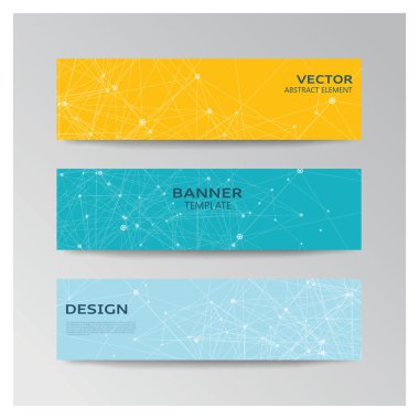 Şablon afiş soyut öğeler ile /