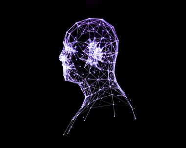 Dijital illüstrasyon insan kafası