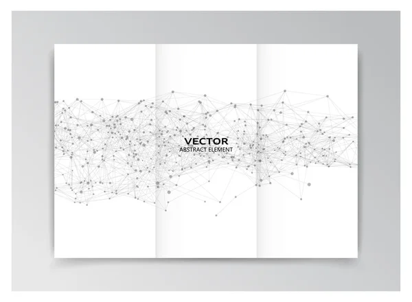 Weiße Vorlage des Booklets mit schwarzen abstrakten Elementen — Stockvektor