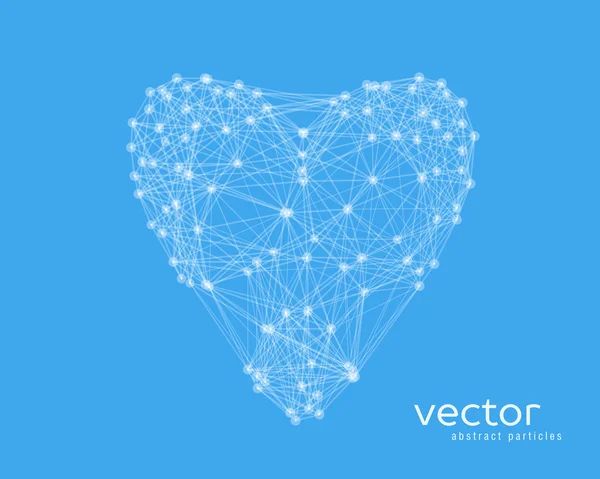 Vector Εικονογράφηση της καρδιάς σε μπλε φόντο — Διανυσματικό Αρχείο
