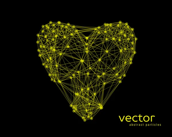 Illustrazione vettoriale del cuore su sfondo nero — Vettoriale Stock