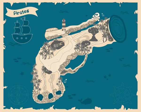 Carte au trésor pirate — Image vectorielle
