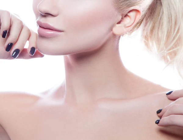 Lips Shoulders Beauty Model Girl Clean Skin — Stock Photo, Image