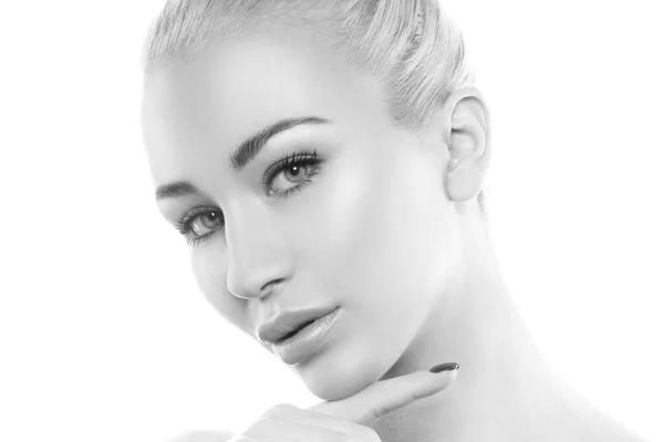 Beauty Studio Portret Van Jonge Mooie Model Vrouw Met Gezonde — Stockfoto