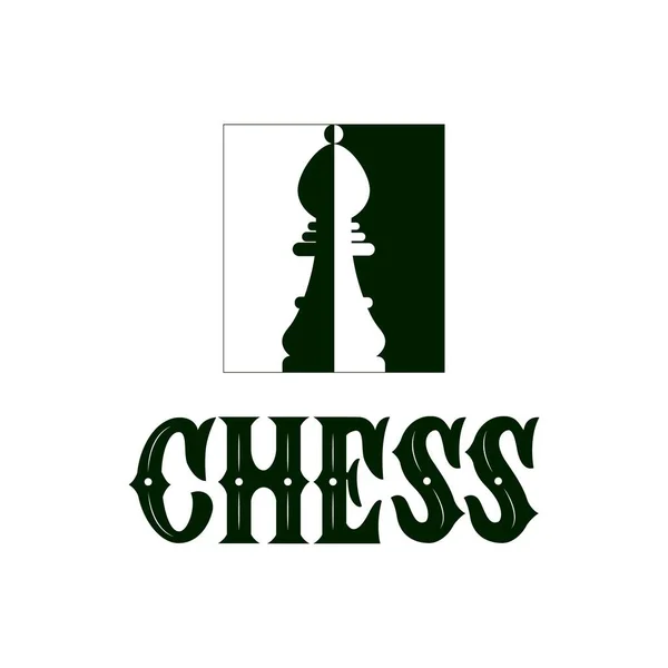 Σκάκι λογότυπο με απεικόνιση του Πύργου σε λευκό φόντο. Παιχνίδι έννοια του αθλητισμού. Διάνυσμα. — Διανυσματικό Αρχείο