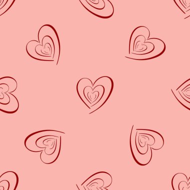 Sevgililer Günü 'nün kusursuz bir kalp şekli var. Vektör tatil arkaplanı. Beyaz üzerine kırmızı renk. Duvar kağıdı, ambalaj, ambalaj ürünleri, gömlek baskısı için..