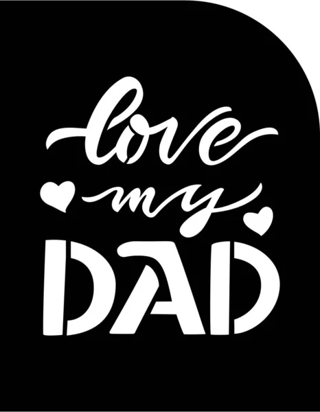 Fathers day gift ideas papercut card with quote Love my dad, herarts. Ready file for cutting machine. — Stock Vector