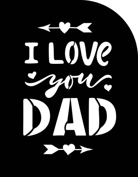 Fathers day gift ideas papercut card with quote Je t'aime papa, flèches avec coeur. — Image vectorielle