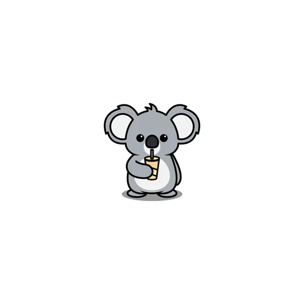 Cute Koala Wody Pitnej Kreskówki Wektor Ilustracji — Wektor stockowy