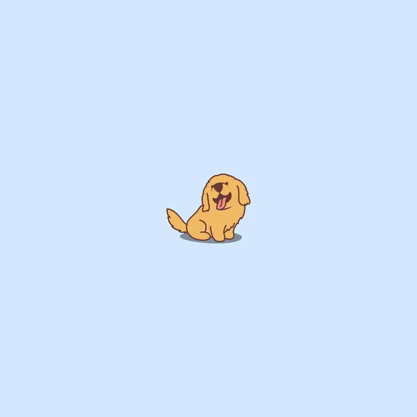Cute Golden Retriever Puppy Cartoon Icon Vector Illustration — Stock Vector