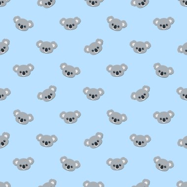 Şirin koala yüz kâğıdı kesimi biçimi pürüzsüz desen, vektör illüstrasyonu
