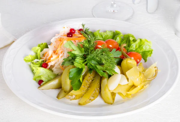 Cold appetizer - pickled vegetables — Stock Photo, Image