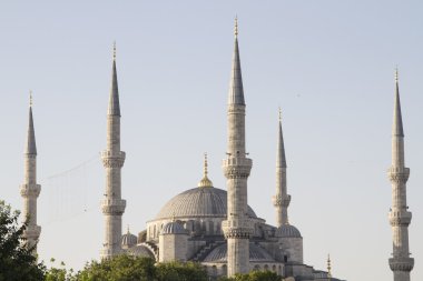Istanbul'da Sultanahmet Camii turist ziyaret
