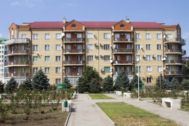 Grozni, Rusya Federasyonu - 7 Eylül: Grozni üzerinde 07 Eylül 2014 yılında Grozny savaştan sonra yeniden oluşturulan yeni evler.
