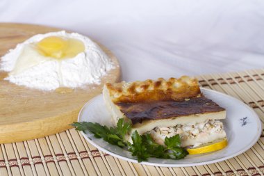 Balık pasta dört balık türlerinin: asma somon balığı, pisi balığı, Arctic cisco, safran cod
