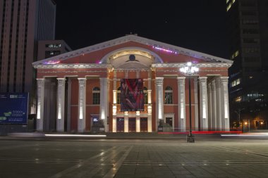 Ulan Batur, Moğolistan - 2 Şubat: Ulusal Akademik tiyatro, Opera ve bale Moğolistan gece 2 Şubat 2015 tarihinde Ulaanbaatar içinde.