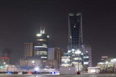 Ulan Batur, Moğolistan - 2 Şubat: Paten pistinde Sukhbaatar Meydanı ve görünümlerinde gece hotel Blue Sky 2 Şubat 2015 tarihinde Ulaanbaatar.