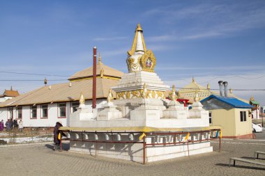 Ulan Batur, Moğolistan - 1 Şubat: Budist stupa manastırda Ulaanbaatar içinde 1 Şubat 2015 tarihinde Gandan.