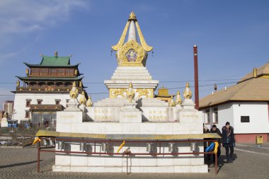 Ulan Batur, Moğolistan - 1 Şubat: Budist stupa manastırda Ulaanbaatar içinde 1 Şubat 2015 tarihinde Gandan.