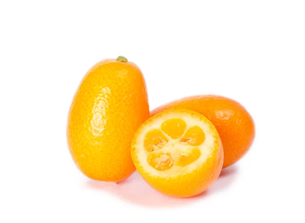 Bright orange kumquat on a white background — Stock Photo, Image