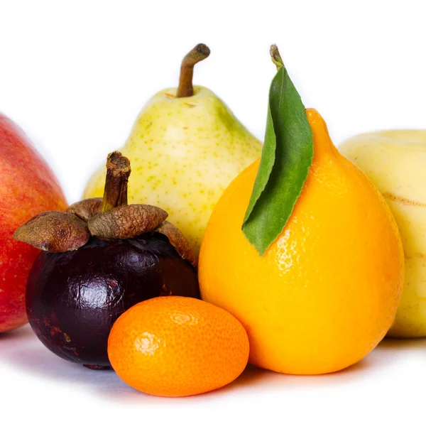 Several different fruits on white background — Stock Photo, Image