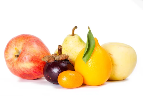 Several different fruits on white background — Stock Photo, Image