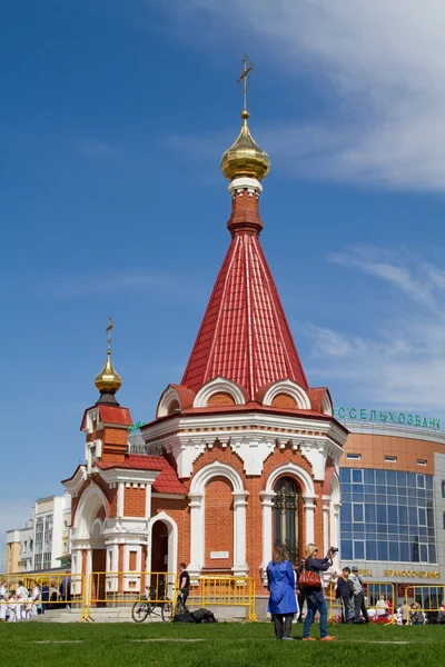 Saransk, Rusya Federasyonu - 9 Mayıs: Şapel kutsal Prens Alexander Nevsky 9 Mayıs 2015 tarihinde Saransk içinde. — Stok fotoğraf