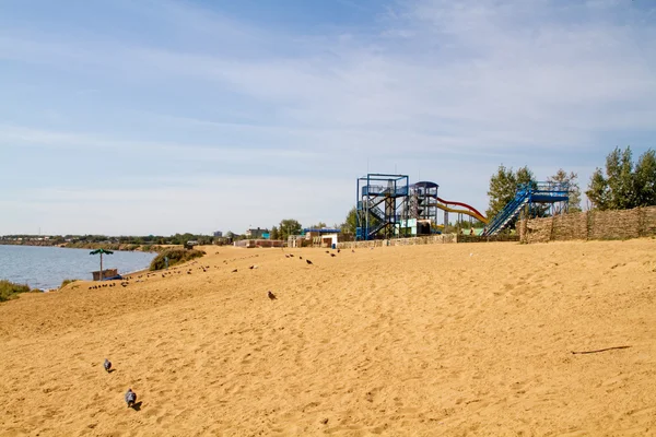 Sandstrand therapeutische Salzseen bolschoe yarovoye — Stockfoto