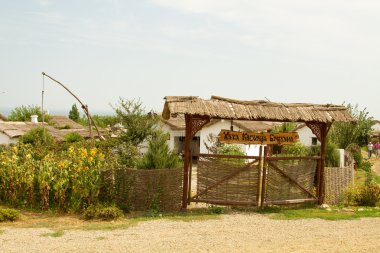 Taman, Rusya Federasyonu - 12 Ağustos: Eski wattle and daub etnografik köyün Taman içinde 12 Ağustos 2015 tarihinde Ataman.
