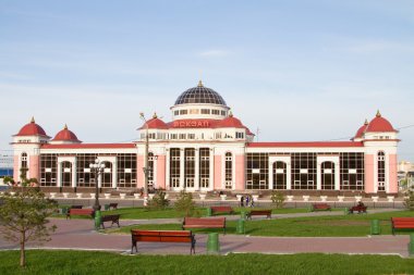 SARANSK, RUSSIA - MAY 9: Railway station on May 9, 2015 in Saran clipart