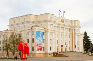 Saransk, Rusya Federasyonu - 9 Mayıs: Yönetiminde Saransk Lenin bölgesinin 9 Mayıs 2015 tarihinde Saransk.