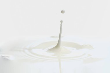 Sütün yüzeyine sıçrıyor ve mavi bir zemine sıçrıyor.