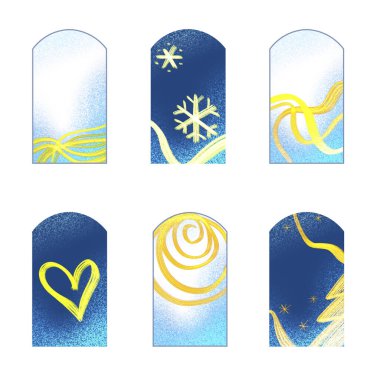 Altı Noel ve Yeni Yıl etiketi koleksiyonu