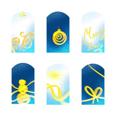 Altı Noel ve Yeni Yıl etiketi koleksiyonu