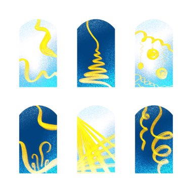 Altı Noel ve Yeni Yıl etiketi koleksiyonu