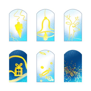 Altı Noel ve Yeni Yıl etiketi koleksiyonu