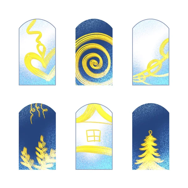 Altı Noel ve Yeni Yıl etiketi koleksiyonu