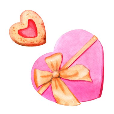 Sevgililer Günü veya düğün günü için suluboya çizim