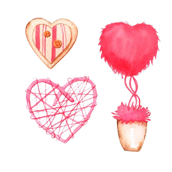 Sevgililer Günü veya düğün günü için suluboya çizim