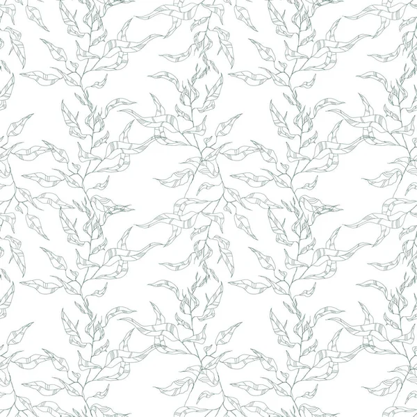 Kumaş baskı raster dikişsiz desen kontur yaprakları