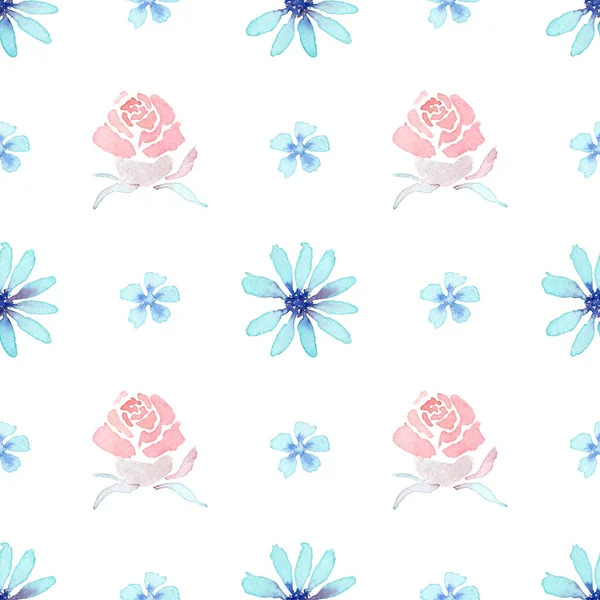 Patrón sin costuras de acuarela flores de aire. pintado sobre papel con acuarelas — Foto de Stock