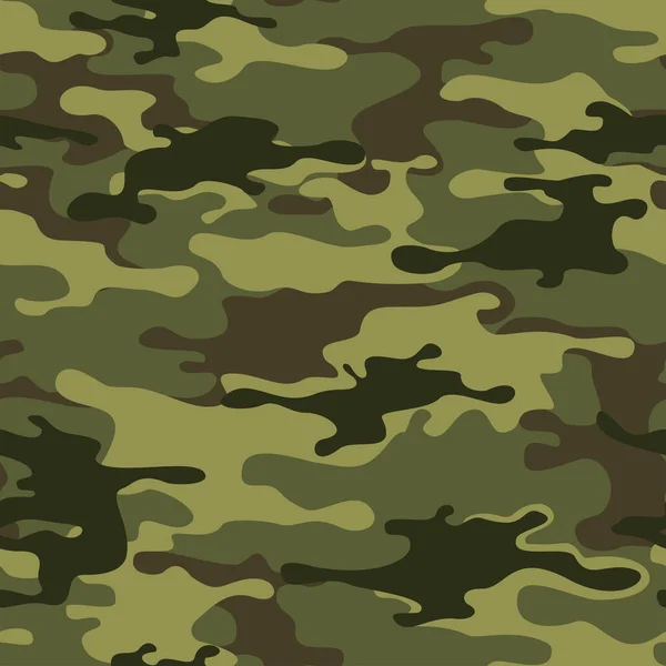 軍用カモフラージュ 迷彩シームレスパターン 緑と暗いスポットの無限の質感 狩りや釣りのため ベクターイラスト — ストックベクタ