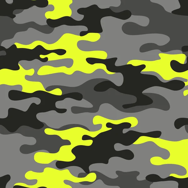 Camouflage Nahtlose Muster Militärische Textur Abstrakte Tarnung Von Gelben Flecken — Stockvektor