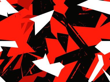 Şekillerin kusursuz geometrik deseni. Soyut kamuflaj. Yarış geçmişi. Vinil baskı ve çıkartma. Vektör illüstrasyonu