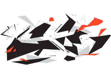 Beyaz arkaplanda izole edilmiş renkli şekillerin geometrik deseni. Soyut kamuflaj. Yarış geçmişi. Vinil baskı ve çıkartma. Tasarım şablonu. Vektör illüstrasyonu