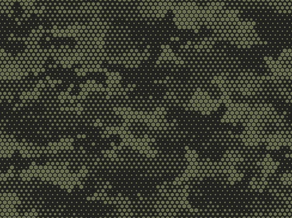 Camouflage Nahtlose Muster Abstrakt Camo Von Sechseckigen Elementen Endlose Militärische — Stockvektor