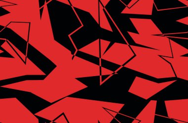 Yarış arka planı geometrik. Soyut kamuflaj deseni. Vinil ve çıkartma baskısı. Şekillerden ve çizgilerden oluşan sonsuz doku. Vektör